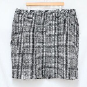 NWT Talbots straight mini skirt short plaid size US 24W work office business new